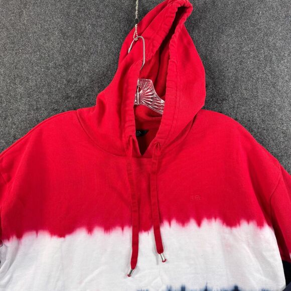 Lauren Ralph Lauren Hoodie Women's Large Red Blue White Ombré United States - Picture 2 of 7
